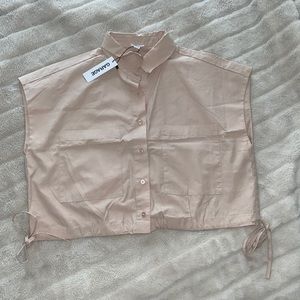 Beige Garage Cropped Blouse